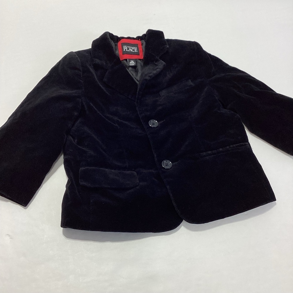 The Children's Place Black Velvet Blazer Size 24 Months Pockets Toddler Blazer